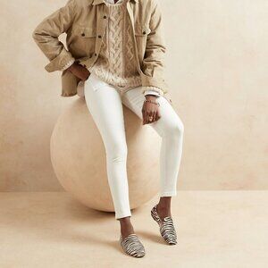 Banana Republic Mid-Rise SCULPT Skinny Jeans White Size 4/27 RETAIL $100